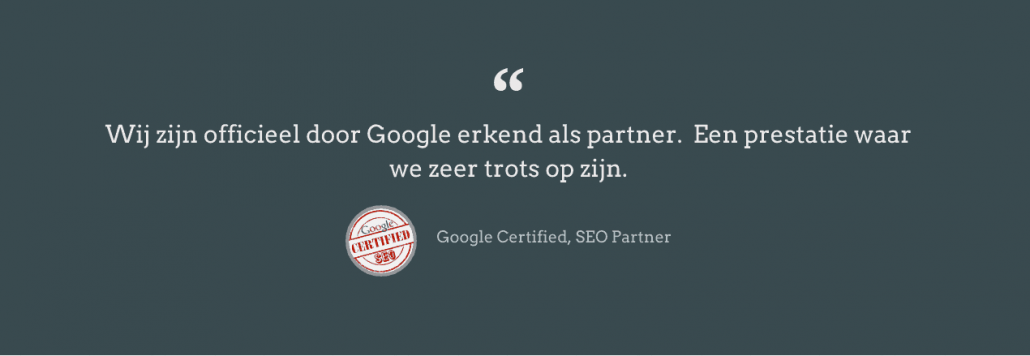 Google Certified SEO partner? Het bestaat niet