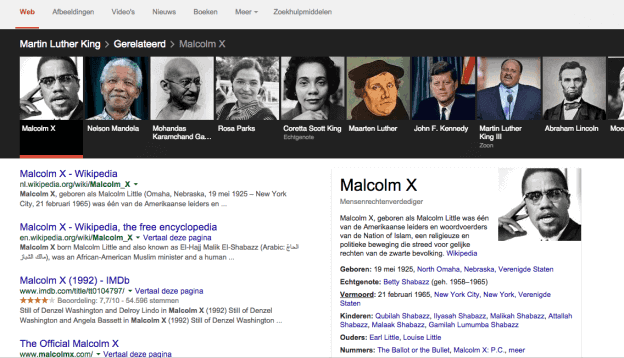 Google Knowledge Graph Carousel of Carrousel bij Martin Luther King
